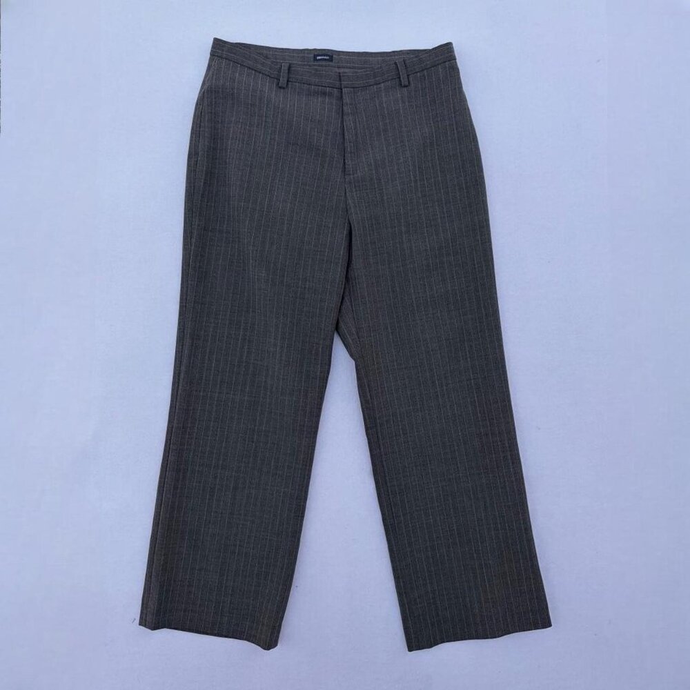 GAP Stretch Charcoal Gray Pinstripe Straight Leg Cropped Slacks Work Pants Sz 6